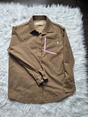 Men's Casual Button-Down Shirt in Brown